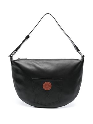 MOSCHINO JEANS adjustable leather shoulder bag - Black