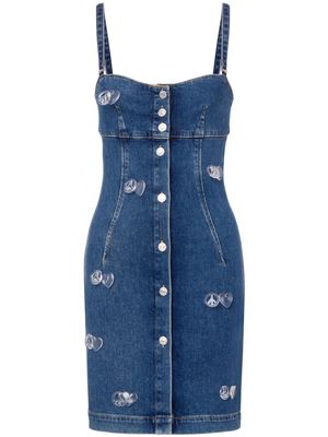 MOSCHINO JEANS appliquéd denim minidress - 1282 - Blu