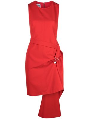 MOSCHINO JEANS belted asymmetric dress - Red