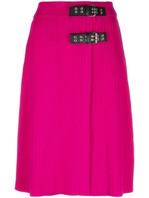 MOSCHINO JEANS buckle-detail knit skirt - Pink