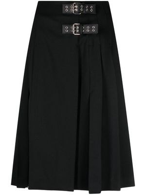 MOSCHINO JEANS buckle-detail pleated skirt - Black