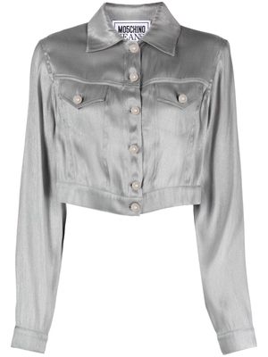 MOSCHINO JEANS button-up cropped jacket - Grey