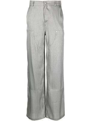 MOSCHINO JEANS carpenter-design high-waisted trousers - Silver