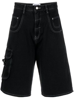 MOSCHINO JEANS contrast-stitching knee-length shorts - Black