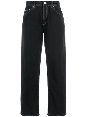 MOSCHINO JEANS contrast-stitching straight-leg jeans - Black