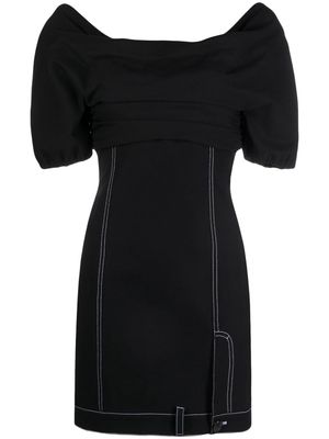 MOSCHINO JEANS contrast-stitching stretch-cotton minidress - Black