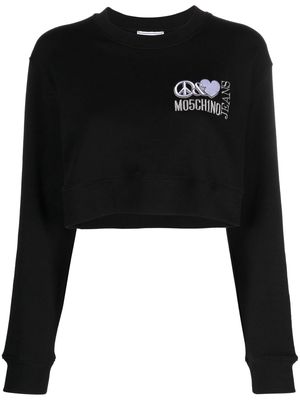 MOSCHINO JEANS cropped long-sleeve T-shirt - Black