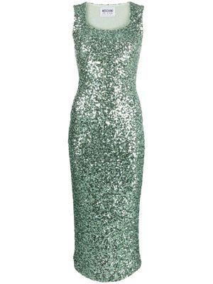 MOSCHINO JEANS cut-out sequined midi dress - Green