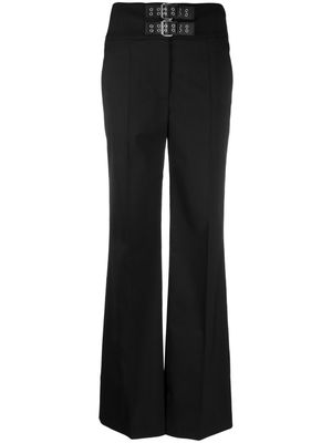 MOSCHINO JEANS double-buckle flared trousers - Black