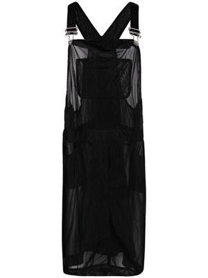 MOSCHINO JEANS dungaree-style sheer dress - Black