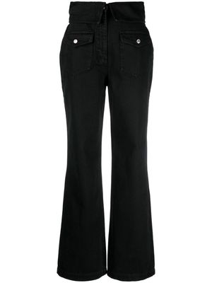 MOSCHINO JEANS folded-edge flared jeans - Black