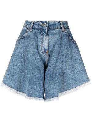 MOSCHINO JEANS frayed-edge denim shorts - Blue