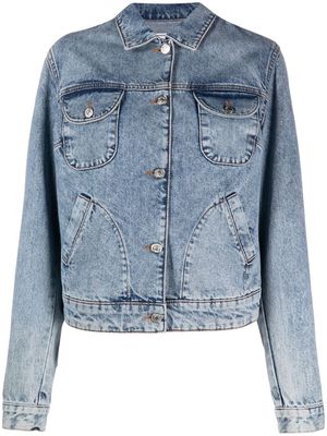 MOSCHINO JEANS fringed denim jacket - Blue