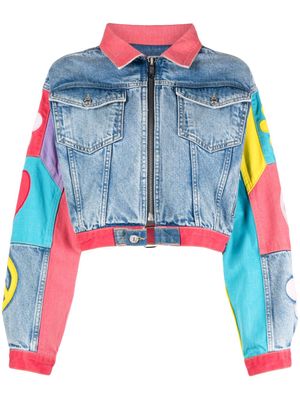 MOSCHINO JEANS graphic-print cotton jacket - Blue