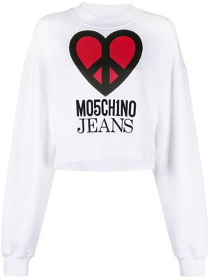 MOSCHINO JEANS graphic-print jersey sweatshirt - White