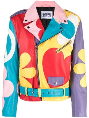 MOSCHINO JEANS graphic-print notched-lapels jacket - 1888 - Multicolore