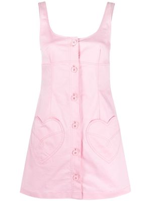 MOSCHINO JEANS heart-motif stretch-cotton midi dress - Pink