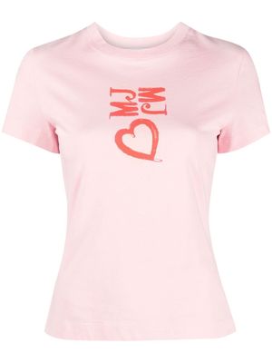 MOSCHINO JEANS heart-print cotton T-shirt - Pink