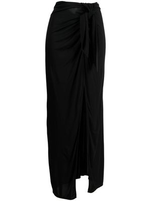 MOSCHINO JEANS high-low waist front-slit maxi skirt - Black