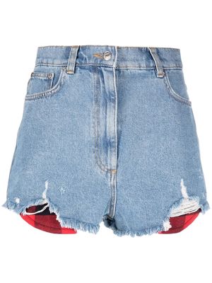 MOSCHINO JEANS high-rise cotton denim shorts - Blue