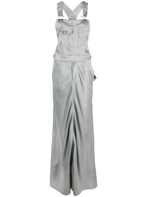 MOSCHINO JEANS high-shine floor-length dress - Silver