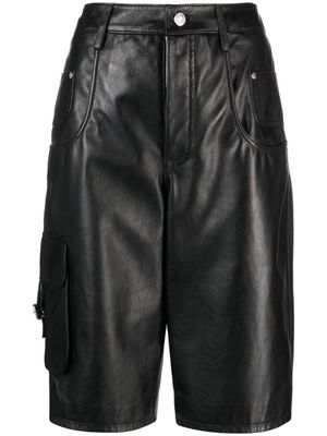 MOSCHINO JEANS knee-length leather shorts - Black