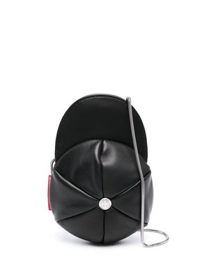 MOSCHINO JEANS logo-appliqué leather crossbody bag - Black