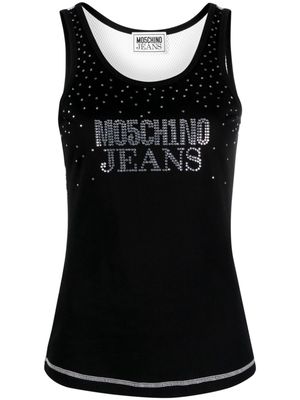 MOSCHINO JEANS logo-embellished cotton tank top - Black