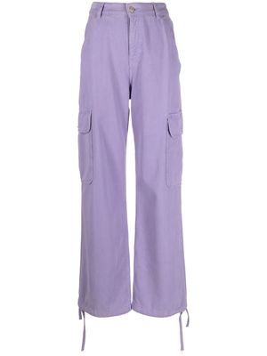 MOSCHINO JEANS logo-patch cotton cargo trousers - Purple
