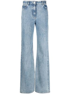 MOSCHINO JEANS logo-patch high-waisted jeans - Blue