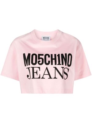 MOSCHINO JEANS logo-print cotton crop top - Pink