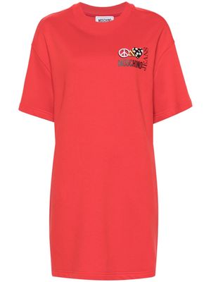 MOSCHINO JEANS logo-print cotton T-shirt dress - Red
