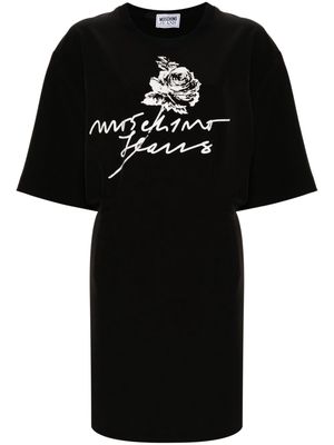 MOSCHINO JEANS logo-print T-shirt dress - Black