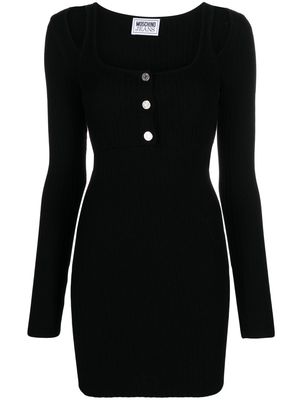 MOSCHINO JEANS long-sleeve ribbed-knit dress - Black