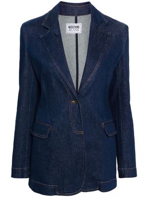 MOSCHINO JEANS notched-lapels cotton-blend blazer - Blue