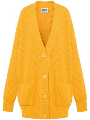 MOSCHINO JEANS oversized V-neck cardigan - 0078 - Giallo