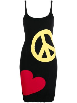 MOSCHINO JEANS patterned intarsia-knit minidress - Black