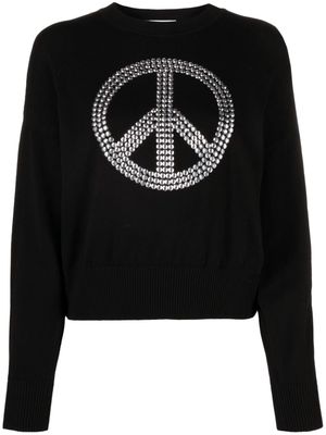 MOSCHINO JEANS peace-sign cotton jumper - Black
