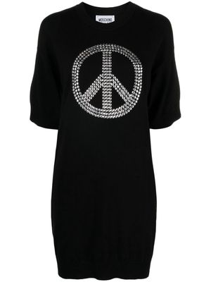 MOSCHINO JEANS peace-sign cotton minidress - Black
