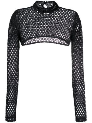 MOSCHINO JEANS perforated crop top - Black