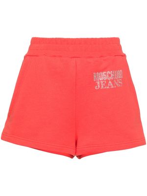 MOSCHINO JEANS rhinestone-embellished shorts - Red