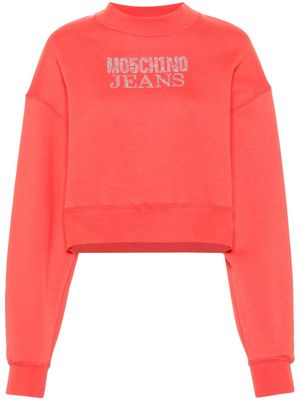 MOSCHINO JEANS rhinestone-embellished sweatshirt - Red