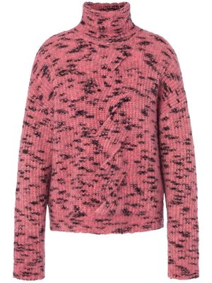 MOSCHINO JEANS roll-neck cable-knit jumper - Pink