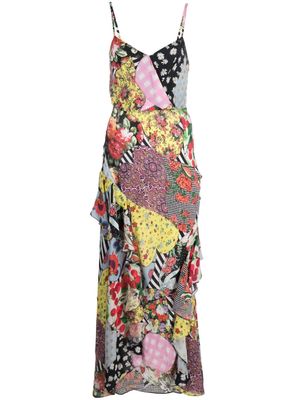 MOSCHINO JEANS ruffled floral-motif maxi dress - Black