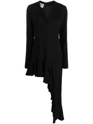MOSCHINO JEANS ruffled long-sleeve dress - Black