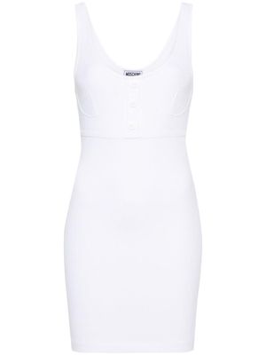 MOSCHINO JEANS scoop-neck ribbed-knit minidress - White