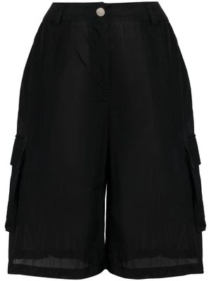 MOSCHINO JEANS sheer knee-length shorts - Black