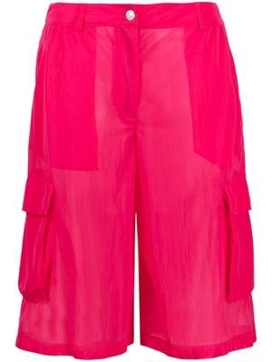 MOSCHINO JEANS sheer knee-length shorts - Pink