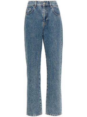 MOSCHINO JEANS straight-leg logo-patch cotton jeans - Blue