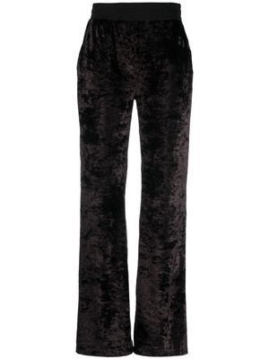 MOSCHINO JEANS straight-leg velvet trousers - Black